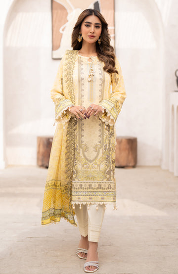 Alzohaib SBC-24-01 Sunshine Cutwork Embroidered Cutwork Chiffon Dupatta Edition Online Shopping